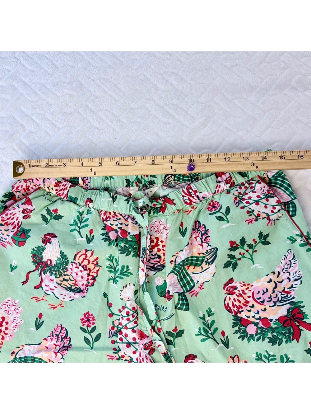 NWT Printfresh 100% Organic Cotton Pajama Set with Chickens Size S Comfy Cottage - Picture 13 of 15